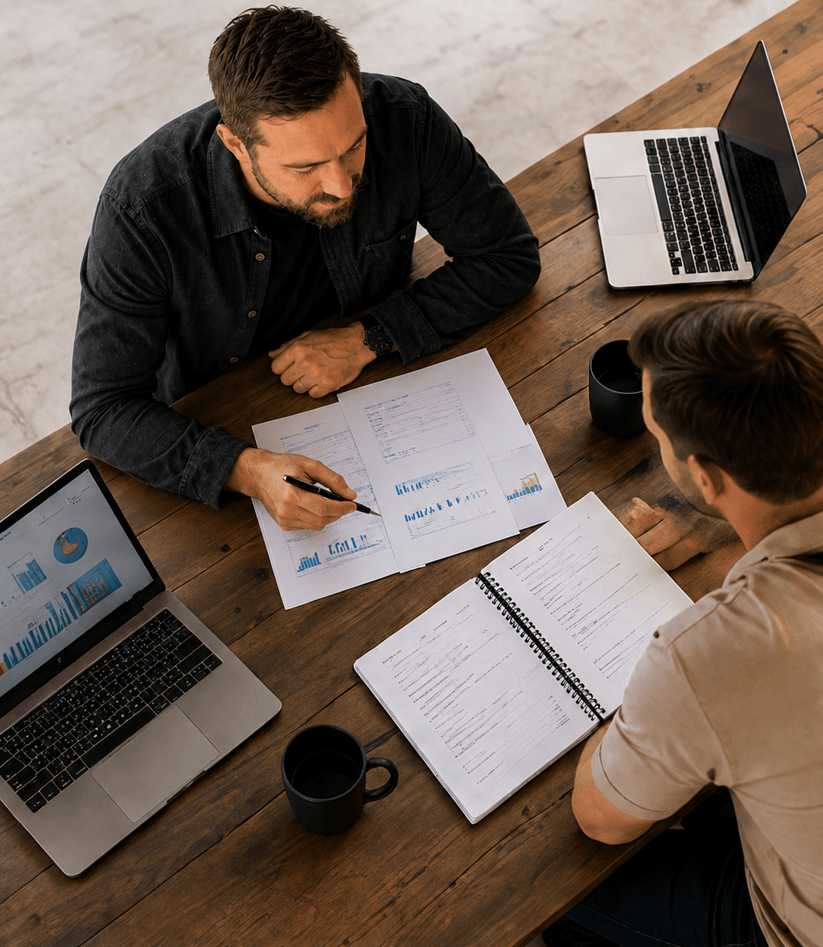 Reports and notes used in a business advisory review